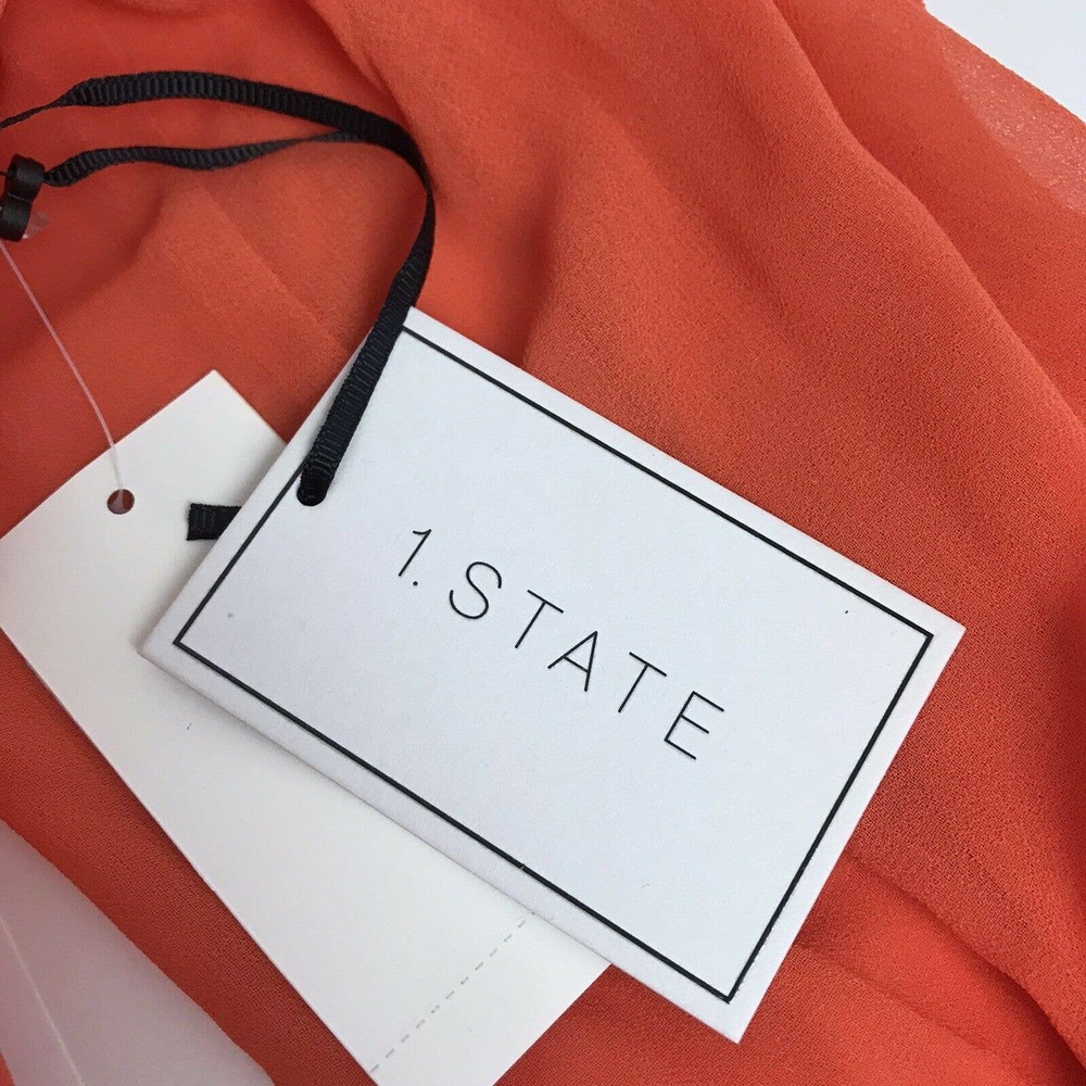 NWT 1. State Orange Slit Shoulder Top - Picture 8 of 10